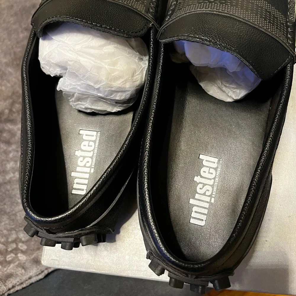 Unlisted Men’s Owen Preforated Driver Loafer Black size 11.5 - Picture 2 of 6